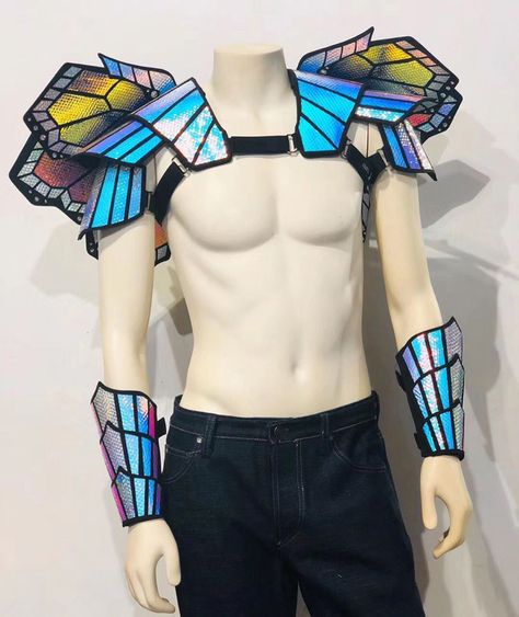 Future show stage costume Model Catwalk Men laser armors butterfly laser armor|Chinese Folk Dance| - AliExpress Gogo Dancer Outfits, Tech Armor, Model Catwalk, Butterfly Man, Techno Outfit, Butterfly Costume, Boy M, Dancers Outfit, Rave Fashion