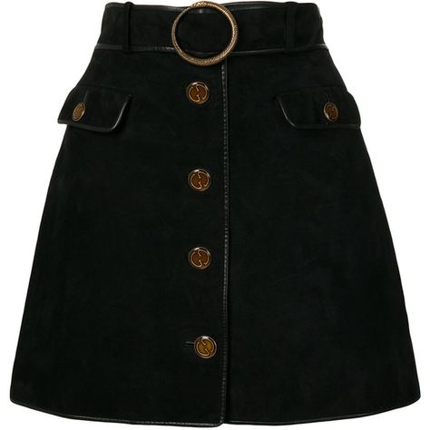 Gucci belted skirt ($2,800) ❤ liked on Polyvore featuring skirts, black, button front skirt, button up front skirt, short skirts, straight skirts and button front a line skirt Short A Line Skirt, Gucci Skirt, Rok Outfit, Hanfu Girl, Belted Skirt, Button Front Skirt, Short A, Trendy Fashion Tops, Skirt Belt