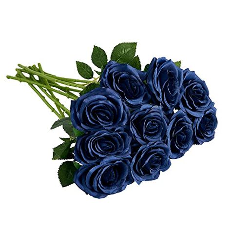 Bouquet Navy Blue, Bouquet Centerpiece, Wedding Designers, Open Flower, Artificial Bouquet, Reception Centerpieces, Rose Stem, Artificial Rose, Bouquet Arrangements