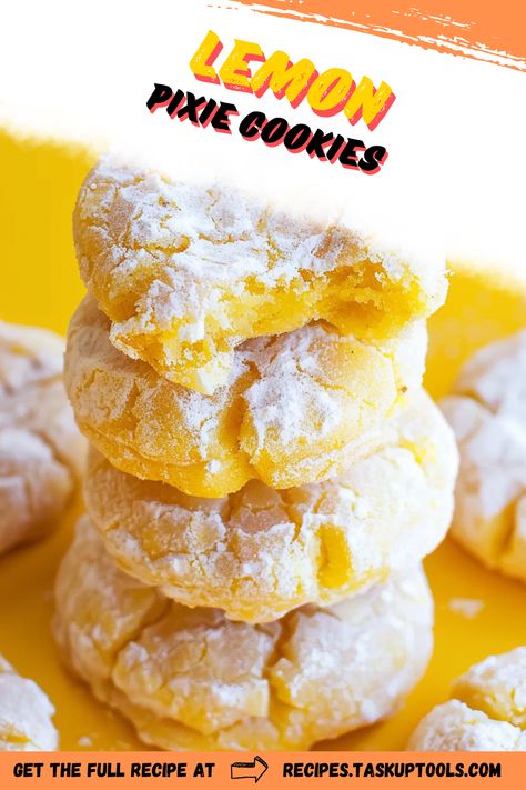 Satisfy your sweet tooth with these delightful Lemon Pixie Cookies! Bursting with zesty lemon flavor and a light, airy texture, these cookies are the perfect treat for any occasion. Whether you're hosting a summer gathering or simply craving a refreshing dessert, these easy-to-follow recipes will have everyone coming back for seconds. Discover the secret to the perfect lemony sweetness and brighten your baking routine with this delicious twist on classic cookies. Get ready to impress your friends and family! Lemon Pixie Cookies, Pixie Cookies, Lemon Flavor, Refreshing Desserts, Summer Gathering, Cookie Tray, Classic Cookies, Recipe Details, Chewy Cookie