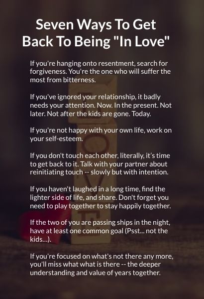 Seven Ways To Get Back To Being "In Love" - Dr. Margaret Rutherford Being In Love, Relationship Lessons, Relationship Therapy, Marriage Help, Relationship Advice Quotes, Relationship Psychology, Healthy Relationship Tips, Healthy Marriage, Couples Therapy