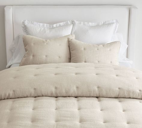 Belgian Flax Linen Tufted Waffle Comforter | Pottery Barn Waffle Comforter, Ivory Comforter, Linen Comforter, Twin Xl Comforter, Down Comforters, Williams Sonoma Home, Room Planner, Queen Comforter, European Linens