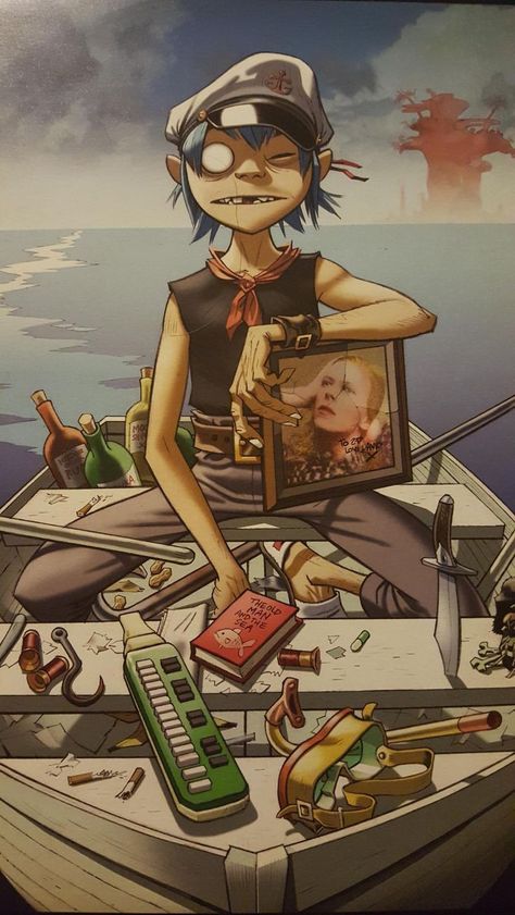 2d Phase 1, Plastic Beach Gorillaz, Gorillaz Plastic Beach, Gorillaz 2d, Gorillaz 2 D, 2d Gorillaz, Jamie Hewlett Art, 2-d Gorillaz, Cartoons Band