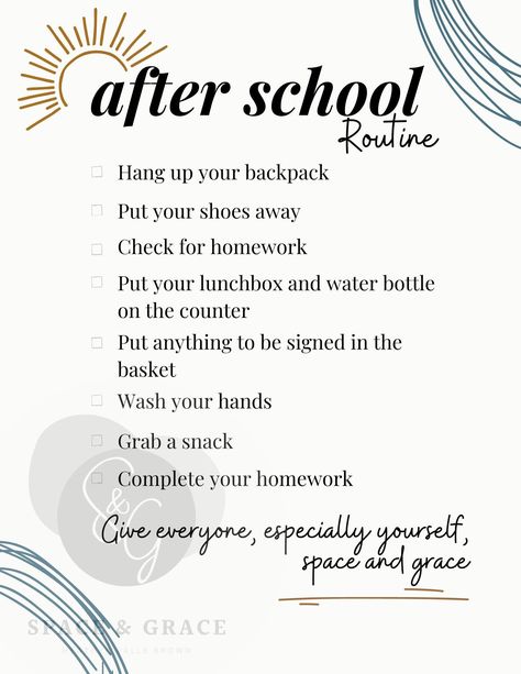 Make your after school routine easier with this editable to do list. Create healthy habits and independent children without numerous daily reminders. Before School Routine, School Night Routine, Create Healthy Habits, How To Be More Organized, Daily Routine Schedule, Pretty School Supplies, After School Routine, School Routine, Mom Life Hacks