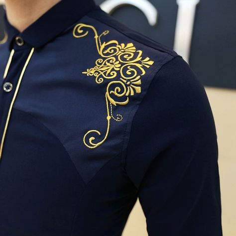 Gents Shirt Design, Kurta Embroidery, Man Dress Design, Gents Shirts, Boys Kurta Design, Wedding Kurta For Men, Gents Kurta Design, Clothes Embroidery Diy, Embroidery Fashion Detail