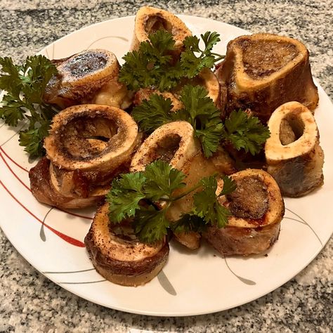 Roasted Beef Bone Marrow How To Make Bone Marrow, Marrow Bones Recipe, Bone Marrow Recipe, Beef Bone Marrow, Beef Marrow, Marrow Recipe, Beef Marrow Bones, Roasted Bone Marrow, Potato Salad Dressing