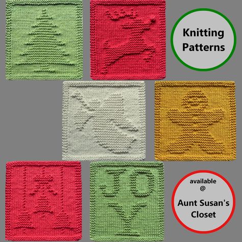 Knit Christmas Dishcloth Pattern Free, Christmas Dishcloth Patterns Free, Free Knitting Dishcloth Patterns, Knit Washcloth Patterns, Knitted Dish Cloths Free Patterns, Christmas Knitting Patterns Free Xmas, Knit Dishcloth Patterns, Two Color Knitting, Xmas Knitting