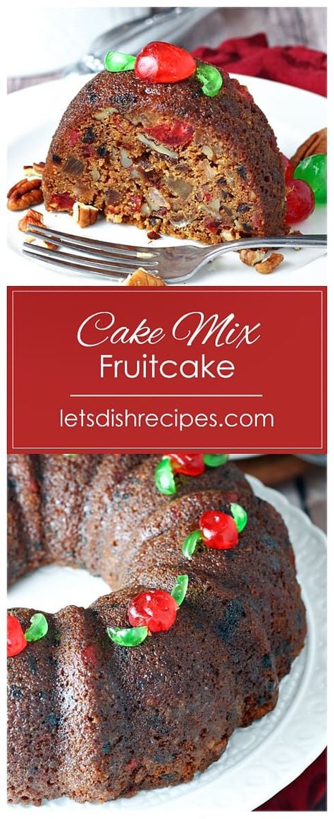 1 reviews · 2.5 hours · Vegetarian · Serves 16 · A boxed spice cake mix is loaded with chopped nuts, dates, and candied fruit, then finished off with a sweet glaze, in this quick and easy holiday fruitcake recipe.