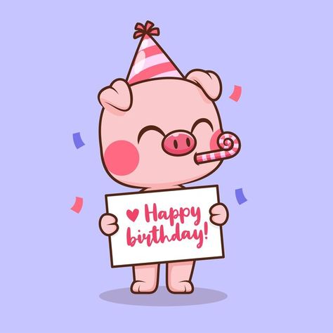 Catalyststuff | Freepik Happy Birthday Pig, Birthday Pig, Baby Piggy, Zazzle Art, Pig Cute, Celebrating Birthday, Pig Birthday Party, Pig Dog, Party Cartoon