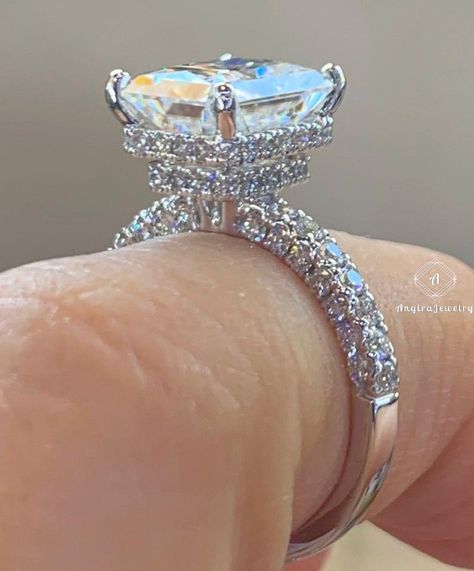 Moissanite Engagement Ring Wedding Ring 2 Ct Radiant Cut | Etsy Radiant Cut Moissanite Ring, Radiant Moissanite, Couple Ring Design, Big Engagement Rings, Radiant Engagement Rings, Cute Engagement Rings, Future Engagement Rings, Pink Sapphire Ring, Sapphire Wedding