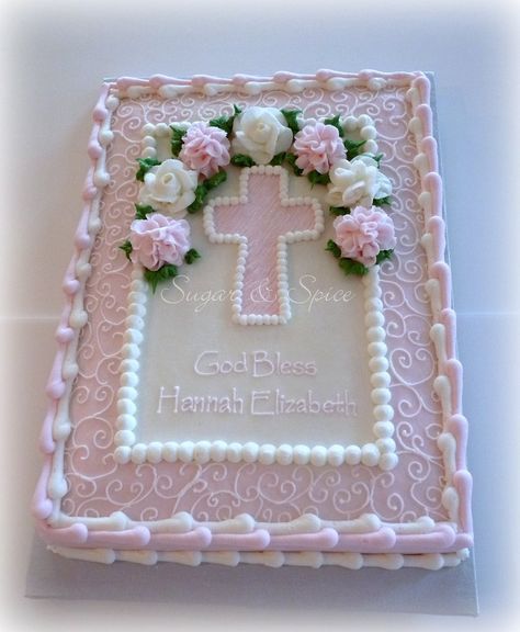 Hannah | One of my many Communion cakes this weekend. First … | Flickr Christian Cakes, Baptism Cake Girl, Pastel Rectangular, First Holy Communion Cake, Holy Communion Cakes, Savory Cakes, Cross Cakes, Religious Cakes, First Communion Cakes