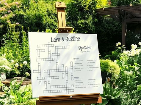 Custom Crossword Puzzle, Giant Crossword Puzzle, Sip & Solve Puzzle, Wedding Large Crossword, Extra Large Puzzle, Minimalist, Boho Digital - Etsy Romania Wedding Crossword Puzzle, Puzzle Wedding, Memorable Wedding Favors, Minimalist Stationery, Memorable Wedding, Create Memories, Wedding Games, Birthday Games, Dry Erase Markers