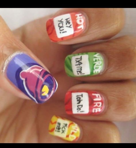 Taco Bell Nail Art, Taco Bell Nails, Hamburger Nails, Taco Nail Art, Taco Nails, Appearance Goals, Food Nail Art, Food Nails, Fake Nails Designs