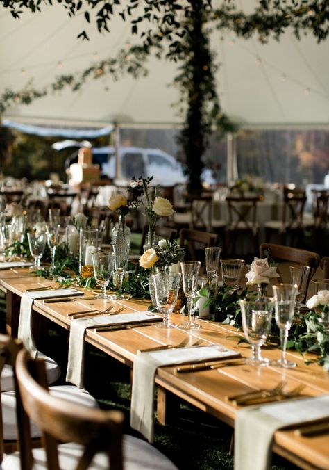 Lush greenery, romantic florals that transformed this tented wedding into an elegant celebration by  Rhode Island Wedding Planner Sarah Brehant Events. Cozy Fall Wedding, Altar Design, Events Planner, Romantic Florals, Tented Wedding, Rhode Island Wedding, New England Wedding, Connecticut Wedding, Timeless Chic