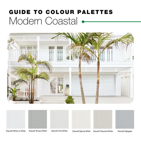 Struggling to pick the perfect colour palette for your home's exterior? 🏡 You'll want to save our guide to choosing the best paint hues for your dream home! 🎨 

We've broken it down by style, giving you the exact colour names we recommend to bring your favourite aesthetic to life — whether its a beachy #ModernCoastal look, a bold #ScandiBarn or another trending look! Exterior Coastal House Colors, Weatherboard Exterior Color Schemes, Dulux Exterior Paint Colours, Modern Coastal Exterior, Paint Colour Combinations, Hamptons Style Exterior, Coastal Exterior Paint Colors, Exterior Colour Schemes, Hamptons Exterior