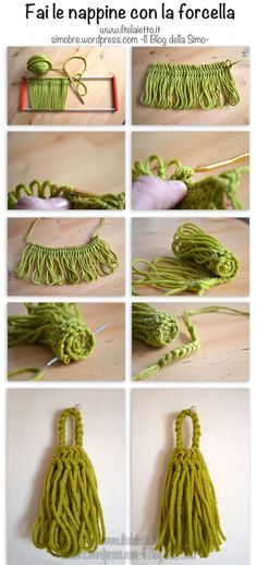 Tutorial - tassel with hairpin lace Crochet With Tassels, Crochet Tassels, Hairpin Crochet, Lace Tutorial, Hairpin Lace Crochet, Broomstick Lace, Crochet Free Patterns, Hairpin Lace, Crazy Quilting