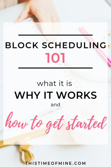 Stop micromanaging your day! This life-changing method will help you get MORE done so you can kiss your lengthy to-do lists goodbye! Learn all about block scheduling and how you can use it too! Time blocking | block schedule | sample schedule | productivity | mom hacks | time management #blockscheduling #timeblocking #productivity #thistimeofmine Block Schedule, Productive Moms, Block Scheduling, Time Management Strategies, Time Blocking, Productivity Hacks, Time Management Tips, First Time Moms, Management Tips