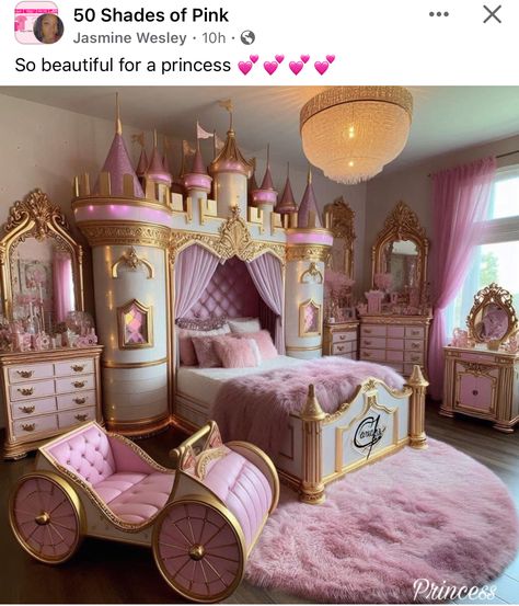 Princess Dresser Ideas, Princess Beds For Kids, Purple Princess Room, Disney Princess Bedroom Decor, Interior Design Pink, Cinderella Room, Disney Princess Bedroom, Disney Princess Room, Architecture Artwork