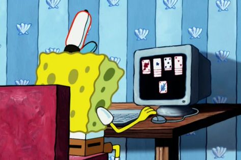 SpongeBob on the computer | SpongeBob SquarePants | Know Your Meme Spongebob Tumblr, Spongebob Pics, Spongebob Painting, سبونج بوب, Spongebob Funny, Spongebob Wallpaper, Sponge Bob, Spongebob Memes, Iphone Aesthetic