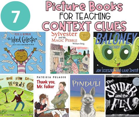 Check out this list of picture books for teaching context clues! These 7 mentor texts are sure to engage your first and second grade students! Context Clues Mentor Text Picture Books, Context Clues First Grade, Teaching Context Clues, Unknown Words, 2nd Grade Books, Missing Tooth, Late For School, Picture Clues, Reading Unit