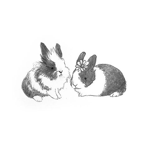 Bunny Drawings, Black And White Bunny, Headphones Tattoo, Bunny Sketches, Black And White Rabbit, Bunny Tattoo, Cute Family Pictures, Rabbit Drawing, Bunny Tattoos