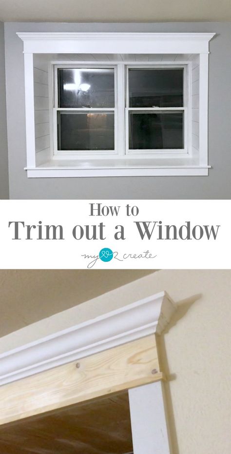 Indoor Window Molding, Crown Molding Window Trim, Indoor Window Trim, Diy Door Casing, Window Moulding Ideas, French Door Makeover, Cheap Diy Home Improvements, Craftsman Style Trim, Craftsman Window Trim