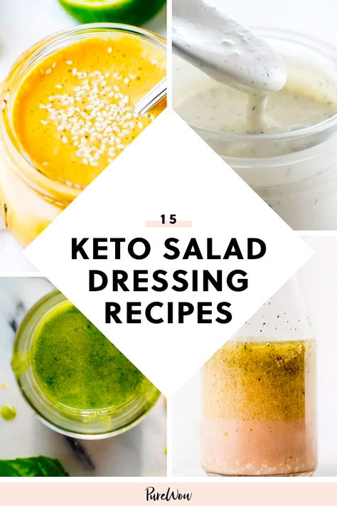 15 Salad Dressing Recipes That Are Keto-Friendly #purewow #ketogenic #ketotarian #salad #recipe #food #easy Keto Salad Dressings, Keto Dressing, Homemade Dressing Recipe, Low Carb Salad Dressing, Eat Like A Bear, Keto Salad Dressing, Keto Condiments, Keto Sauces, Keto Salads