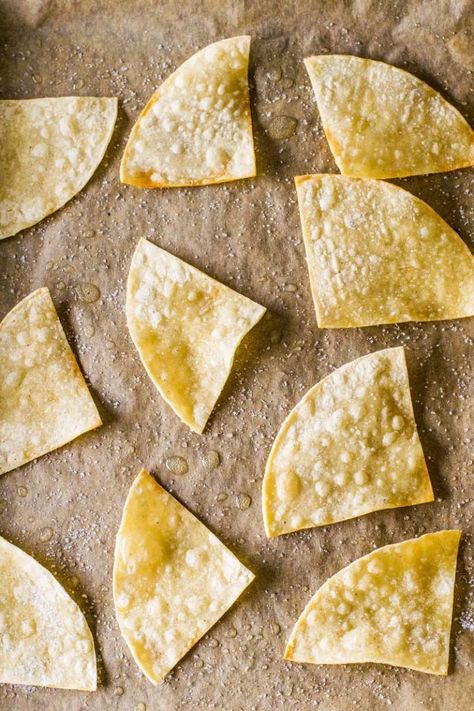 Oven Baked Tortilla Chips - Homemade Hooplah Oven Baked Tortilla Chips, Oven Baked Chips, Homemade Hooplah, Chips Homemade, Tortilla Chip Recipe, Baked Tortilla Chips, Fried Chips, Homemade Tortilla Chips, Fried Tortillas