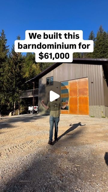 AMBITION STRIKES | Riley & Courtney Casey on Instagram: "What do you guys think…was it worth it?

We bought 20 acres of raw land in North Idaho and have spent the last 4 years building our dream property. Our DIY barndominium was our first big project and took us 547 days to complete. 

We’ll be sharing a full breakdown of the $61k later this week but wanted to show you guys the grand tour first!

What do you guys think, was this worth $61k?

Budget Build | Barndominium | Off-Grid Property

#buildingoffgrid #barndoinspiration #barndo #barndominiumsofinstagram #budgetbuild  #storagesolutions #tinyhouse #homerenovation #offgridliving #diyhomeimprovement  #homerenovation #tinyhouse #buildingcodes #buildingpermits #housetours  #homestead #offgridlife #offgridcabin #diycouple #budgetrenovation Barndominium Ideas Garage, Inexpensive Barndominium, Barndominium Interior Ideas On A Budget, Off Grid Barndominium, Open Barndominium Interior, Barndo Loft Ideas, Barndominium Addition To House, Modular Barndominium, Budget Friendly Barndominium