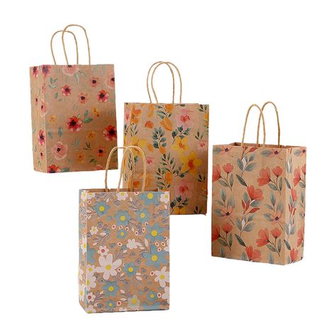 PRICES MAY VARY. FLOWER PATTERN: Adopt exquisite flower pattern decoration, make the paper bag more beautiful and chic. KRAFT PAPER MATERIAL: choose high quality kraft paper material, sturdy and endurance, not easy to damage, able to carry a certain weight of items. MULTI-FUNCTIONAL USE: suitable for a variety of occasions, such as birthdays, weddings, parties, etc., can be decorated or packaged with different types of gifts. RECYCLABLE AND SUSTAINABLE: the paper bags are made of environmentally Party Favor Gift Bags, Paper Bag Gift Bags, Decorated Paper Bags, Paper Carry Bag, Wedding Themes Spring, Decorated Gift Bags, Kraft Bag, Types Of Gifts, Floral Party