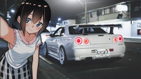 Jdm Girls, 1366x768 Wallpaper, 1366x768 Wallpaper Hd, Car Banner, Hd Wallpapers For Laptop, Nissan Gtr R34, Gtr R34, Jdm Wallpaper, Best Jdm Cars