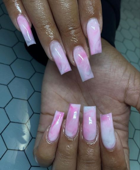 Cotton Candy Nails Polish, Cotton Candy Nail Polish, White Nails Acrylic, Cotton Candy Pink Hair, Pink White Nails, Cotton Candy Nails, Birthday Haul, Candy Nails, Acrylic Nail Set