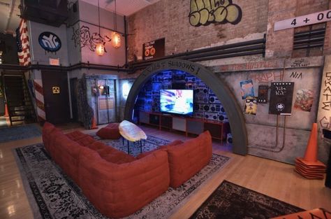 Spend a Night in the Teenage Mutant Ninja Turtles' Secret Sewer Lair | Atlas Obscura Teenage Mutant Ninja Turtles Bedroom, Tmnt Bedroom, Tmnt Room, Ninja Turtle Room, Ninja Turtle Bedroom, Turtle Bedroom, Turtle Room, Tmnt Turtles, Teenage Mutant Ninja Turtle