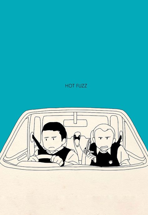 Hot Fuzz Tattoo, Driving Drawing, Driving Illustration, Movie Buff, Cute Doodle Art, Animation Film, Movie Scenes, Cute Doodles, Movie Art