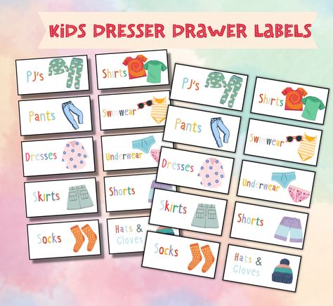 Excited to share the latest addition to my #etsy shop: Kids Dresser Drawer Labels, Kids Clothing Storage Stickers, Organization Labels, Kids Drawer Labels, Digital Download https://etsy.me/3JNUSws #clothinglabels #kidstickerlabels #kidclothinglabels #organizationlabels Drawer Labels For Kids Clothes, Kids Clothing Storage, Dresser Labels, Stickers Organization, Kids Drawer, Closet Labels, Kids Clothes Storage, Junk Drawer Organizing, Kids Dresser