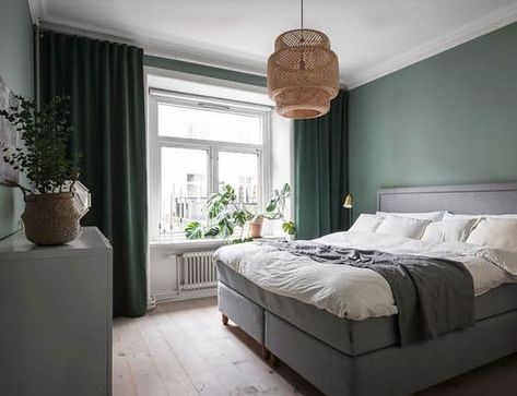 7 Green Bedroom Ideas For A Calming Space Grey Green Bedrooms, Paint Color Names, Grey Colour Scheme Bedroom, Gray Bedrooms, Grey Bedroom Colors, Green And White Bedroom, Sage Bedroom, Green Bedroom Walls, Green Bedroom Ideas