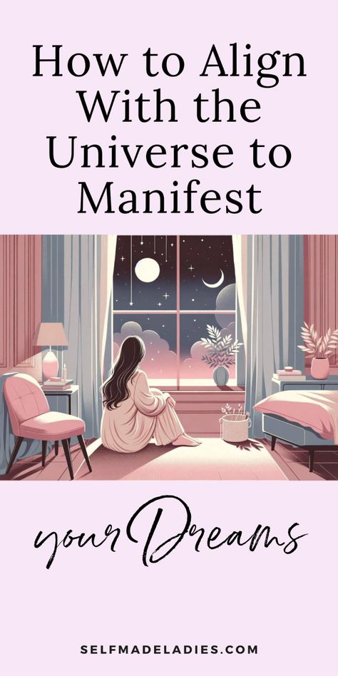 Pin with title: How to Align With the Universe to Manifest Your Dreams My Manifestation, Manifestation Goals, Free Vision Board, Inspired Action, Vision Board Kit, Manifestation Meditation, Goals And Dreams, Spiritual Living, Manifest Your Dreams