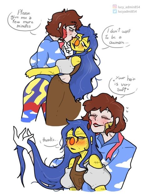 Dhmis Roy X Lesley, Roy X Lesley Dhmis, Dhmis Lesley, Dhmis Comics, Dhmis Memes, Dhmis Fanart, Don't Hug Me I'm Scared Fanart, Epic Drawings, Yellow Guy