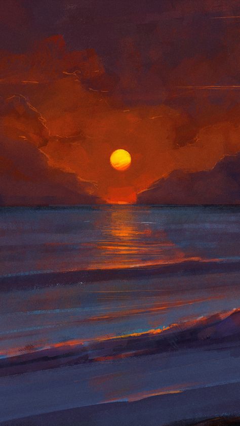 Sunset Digital Art In 1080x1920 Resolution Sunrise Digital Art, Sunset Painting Aesthetic, Sunset Digital Painting, Sunset Digital Art, Sunrise Drawing, Digital Art Wallpaper, Drawing Sunset, Soap Art, Sunset Artwork