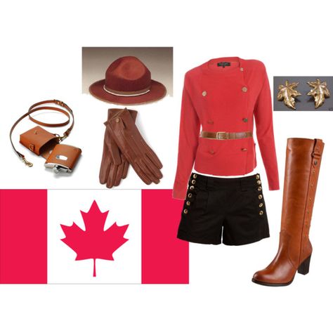 Mediocre Mountie Costume by pinkmadras on Polyvore featuring Paul Smith, French Connection, Frye, Prada, Aspinal of London, halloween, costume, canada and canadian Canadian Costume, London Halloween, Canadian Mountie, Aspinal Of London, French Connection, Paul Smith, Costumes For Women, Halloween Costume, Fall Outfits