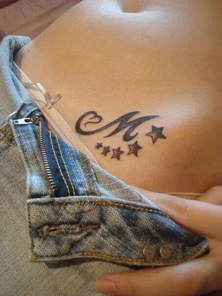 Want this M Tattoos, Scorpio Tattoo, The Letter M, Initial Tattoo, Dad Tattoos, Letter M, Mom Tattoos, Star Tattoos, Word Tattoos