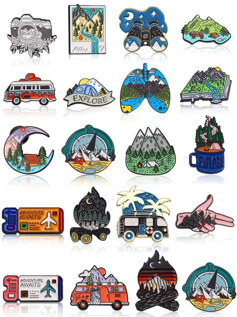 Backpack Pins And Patches, Backpacks Aesthetic, Cute Brooch, Jackets Sweaters, Aesthetic Backpack, Adventure Theme, Material Selection, Diy Backpack, Backpack Pins