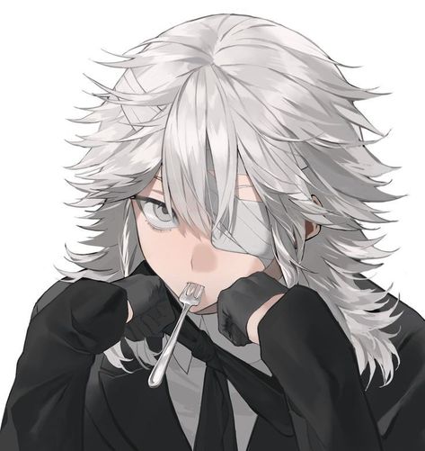 Male Character With Long Hair, White Hair Oc Art, White Hair Guy Art, Oc With White Hair, Girl Manga Pfp, Anime Guy With White Hair, Character Design White Hair, White Hair Oc Male, White Haired Anime Guy