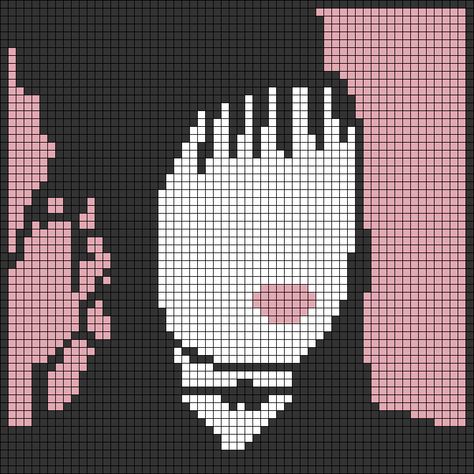 Beetlejuice Alpha Pattern, Beetlejuice Pixel Art, Movie Alpha Pattern, Horror Movie Pixel Art, Crochet Celebrities, Beetlejuice Lydia, Minimalist Halloween, Grid Patterns, Graph Patterns