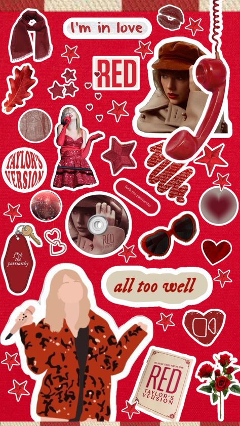 Made by @foreveraugustine <3 #taylorswift #taylorswiftred #red #alltoowell #taylorsversion #taylorswiftaesthetic #collage #fall Taylor Swift Red Decorations, Red Taylor Swift Collage, Ok Jaanu Movie, 22 Bday, Taylor Swift Red Album, Red Taylor Swift, Eras Outfit, Taylor Swift Birthday Party Ideas, Red Tv