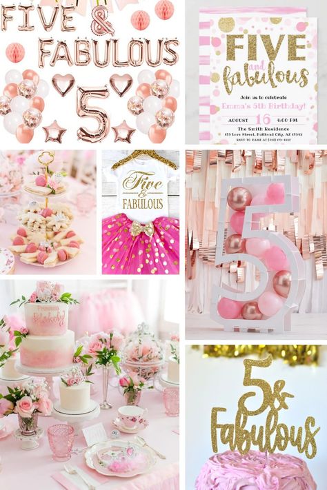 5tg Birthday Ideas, Fabulous 5 Birthday Party, Five Year Old Party Themes, Five Year Birthday Theme, 5 Yrs Old Birthday Party Ideas, Five Year Old Girl Birthday Party, 5th Birthday Ideas For Girls Themes Summer, Fabulous Five Birthday Party, 5 Year Birthday Party Theme