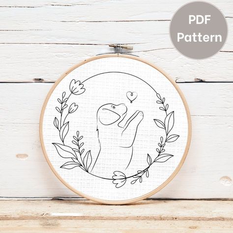 Dog embroidery design, Puppy embroidery, Labrador retriever embroidery pattern, printable design Floral Wreath Embroidery Pattern, Hand Embroidery Patterns Free Printable, Diy Easy Embroidery, Embroidery Pattern Printable, Wreath Embroidery Pattern, Floral Wreath Embroidery, Puppy Embroidery, Christmas Hand Embroidery, Modern Hand Embroidery Patterns