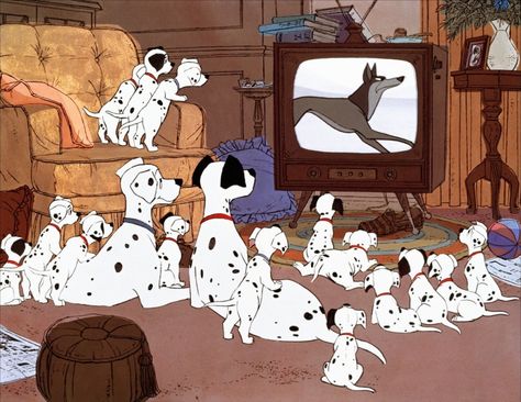 Les 101 dalmatiens (1961) Disney Mignon, 101 Dalmatians Cartoon, Dog Animation, Disney 101 Dalmatians, Mid Century Illustration, Disney Dogs, Film Disney, Disney Animals, Art Disney