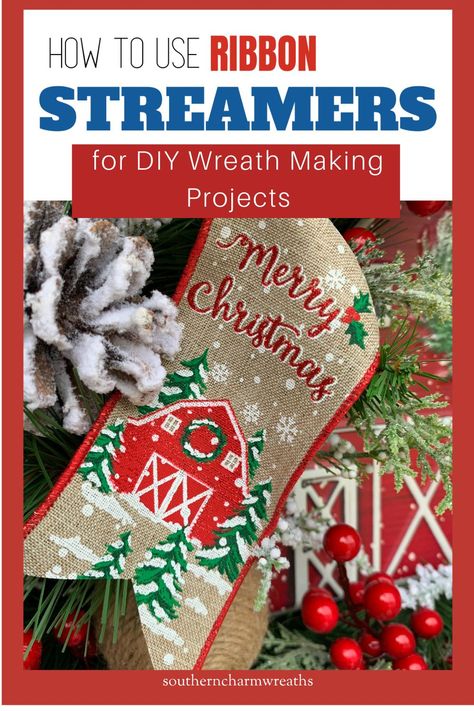 Wreath Making Business, Inexpensive Wreaths, Diy Wreath Making, Ribbon Streamers, Wreath Inspiration, Wood Wreath, Tree Cake, Wreath Maker, Christmas Tree Cake