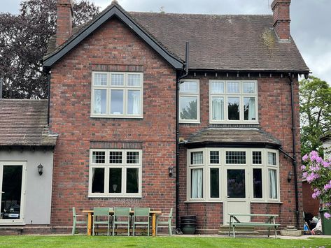 Pebble Grey Windows Ral 7032, Pebble Grey Windows, Coloured Upvc Windows, Grey Windows, Victorian Terrace House, Green Windows, Bay Windows, Window Color, Upvc Windows